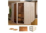 Sauna WEKA Varberg 2, beige (natur), ohne Ofen, (ohne Ofen), Saunen, ohne Ofen
