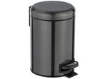 Kosmetikeimer WENKO Leman, schwarz, B:17cm H:25cm T:22,5cm, Edelstahl, Mülleimer, Kosmetikeimer
