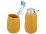 Badaccessoire-Set WENKO Badi, gelb, Keramik, Badaccessoires-Sets, aus hochwertiger Keramik