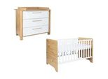 Babymöbel-Set ARTHUR BERNDT Babyzimmer Set »Marlon« 2-teilig, weiß (natur), ohne Matratze, B/H: 70cm x 140cm, Hartfaserplatte, Holzwerkstoff, MDF, Massivholz, Schlafzimmermöbel-Sets