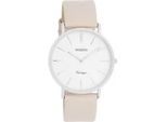 Quarzuhr OOZOO, beige, Armbanduhren, Damen, Quarzuhr, Armbanduhr, Damenuhr, Lederarmband, analog