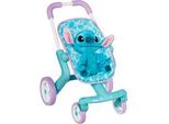 Puppenbuggy SMOBY Stitch Puppenwagen + Plüsch, 25cm, blau, Puppenwagen, KinderB:38cm H:53cm T:50cm, Kunststoff, Made in Europe, B:38cm H:53cm T:50cm