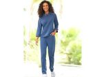 Hausanzug HEINE, Damen, Gr. 40, jeansblau, 82% Baumwolle, 18% Polyester, Homewear-Sets Hausanzug