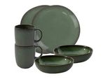 Geschirr-Set Frühstücks-Set Lave 6er Set, grün (vert), 6 tlg., Steingut, LIKE. BY VILLEROY & BOCH, Geschirr-Sets, Frühstücks-Set Geschirr-Set