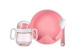 Kindergeschirr-Set MEPAL Babygeschirr Mio 3er Set, pink (deep pink), Kunststoff, Geschirr-Sets