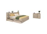 Schlafzimmer-Set PARISOT Escale 29, braun, ohne Matratze, B/H: 180cm x 200cm, Schlafzimmermöbel-Sets