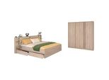 Schlafzimmer-Set PARISOT Parisot Escale 28, braun, ohne Matratze, B/H: 180cm x 200cm, Schlafzimmermöbel-Sets