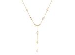 Collier "Mit SüßWasser-Perlen Und Zirkonia, Silber 925", Gold, Giorgio Martello Milano, Halsketten, Damen, 45Cm, Silber 925 (Sterlingsilber), Collier