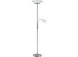 Reality Leuchten Deckenfluter "Gerry", Grau (Nickelfarben), 2, Ø 34Cm H: 180Cm, 1 Stk., Leuchten, Schalter,Getrennt Schaltbar,Flexibel, Leuchtmittel Tauschbar, Deckenfluter