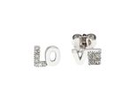 Paar Ohrstecker Jobo "Ohrringe Love Liebe", Silber 925, Ohrringe, Damen, Silber 925 (Sterlingsilber), 925 Silber Rhodiniert Mit 18 Zirkonia