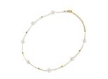 Perlenkette Firetti "Schmuck Geschenk Edelstahl Halsschmuck Halskette", Gelbgoldfarben, Weiß, Halsketten, Damen, Edelstahl Perlen, L: 45 B: 7Mm, Edelstahl, Perlen, Perlenkette, Made In Germany - Mit Perle (Imitiert), B:7Mm