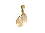 KettenanhäNger Firetti "Schmuck Geschenk Gold 375 Halsschmuck AnhäNger", Gelbgoldfarben, WeißGoldfarben, Kristallweiß, Kristallweiß, SchmuckanhäNger, Damen, Gelbgold 375, 1,62 G, KettenanhäNger, Mit Zirkonia (Synth.)