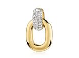 KettenanhäNger Firetti "Schmuck Geschenk Gold 333 Halsschmuck AnhäNger Drop Bicolor", Gelbgoldfarben, WeißGoldfarben, Kristallweiß, Kristallweiß, SchmuckanhäNger, Damen, Gelbgold 333, 2,7 G, KettenanhäNger, Mit Zirkonia (Synth.)