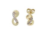 Paar Ohrstecker Jobo "Ohrringe Unendlichkeit", Gelbgold 333, Ohrringe, Damen, Gelbgold 333, 333 Gold Mit 12 Zirkonia