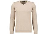 V-Ausschnitt-Pullover Ragman, Herren, Gr. 54, Beige (Sand Melange, 869), Strick, 100% Baumwolle, V-Ausschnitt, Pullover