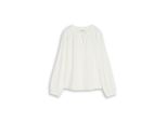 Tom Tailor Damen Crinkle Bluse Mit Bindeband, Weiß, Uni, Gr. 44