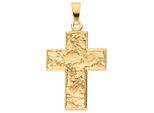 KreuzanhäNger Jobo "AnhäNger Kreuz Breit Goldkreuz 23 Mm", Gelbgold 333, SchmuckanhäNger, Damen, Gelbgold 333, 8 Karat 333 Gold