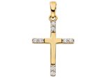 KreuzanhäNger Jobo "AnhäNger Kreuz Goldkreuz 17 Mm", Gold (Gelbgold 333, Weiß), SchmuckanhäNger, Damen, Gelbgold 333, 8 Karat 333 Gold Mit 8 Zirkonia