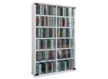 Media-Regal Vcm "Holz CD DVD Stand Regal Schrank Roma GlastüR", Weiß, B:60Cm T:18Cm, Regale