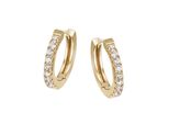 Paar Creolen Firetti "Schmuck Geschenk Silber 925 Ohrschmuck Glitzernd", Gold (Gelbgoldfarben, Kristallweiß, Kristallweiß), Ohrringe, Damen, 16,5Mm, Silber 925 (Sterlingsilber), Mit Zirkonia (Synth.)