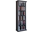 Media-Regal Vcm "Holz Cd Dvd Stand Regal Schrank Classic GlastüR", Schwarz, B:31Cm T:18Cm, Regale