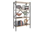 Standregal Vcm "Holz Metall Stand Regal BüRo BüCher Insasi 4Fach", Braun (Honig, Eiche), B:66Cm T:34Cm, Regale, Standregal