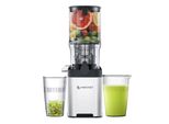 AMZCHEF Entsafter Slow Juicer mit 126MM Breite und Größere Einfüllöffnung, Entsafter für Ganze Gemüse und Obst, Leicht zu Reinigen, Silber