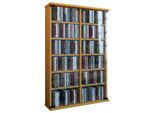 Media-Regal Vcm "Holz Cd Dvd Stand Regal Schrank Roma GlastüR", Braun (Buche), B:60Cm T:18Cm, Regale