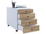Container Vcm "Rollcontainer BüRocontainer Schublade Lona 50 Cm", Braun (Weiß, Honig, Eiche), B:42Cm T:50Cm, Obermaterial: 100% Holz Wood., Rollwagen, Rollcontainer