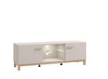 Tv-Bank Home Affaire "Essex, Tv-Board, Tv-Kommode, Tv-Schrank, Tv-Unterschrank, Tv-MöBel", Weiß (Kaschmir), B:154Cm H:50,5Cm T:41,5Cm, Holzwerkstoff, Kunststoff, Mdf, Metall, Sideboards, Elegantes Lowboard (154 Cm) In Kaschmir Mit Viel Stauraum