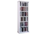 Media-Regal Vcm "Holz CD DVD Stand Regal Schrank Classic GlastüR", Weiß, B:31Cm T:18Cm, Regale