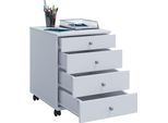 Container Vcm "Rollcontainer BüRocontainer Schublade Lona 50 Cm", Weiß, B:42Cm T:50Cm, Obermaterial: 100% Holz Wood., Rollwagen, Rollcontainer