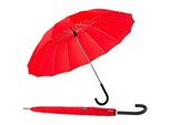 Stockregenschirm EUROSCHIRM Metropolitan, rot, Damen, rot, Bezug: 100% Polyester, uni, Regenschirme, mit 16 Segmenten und eleganter Dachwölbung