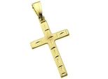 Kreuzanhänger FIRETTI Schmuck Geschenk Gold 333 Halsschmuck Anhänger für Halskette Kreuz, gold (gelbgoldfarben), Schmuckanhänger, Damen, Gelbgold 333, 0,85 g