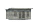 Gartenhaus PALMAKO "Lisa", grau, Fußboden im Gartenhaus, ohne Dacheindeckung, Massivholz, Gartenhäuser, Gartenhaus, 14,2 m2, mit Fußboden im Gartenhaus