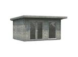 Gartenhaus PALMAKO "Heidi", grau, Fußboden im Gartenhaus, ohne Dacheindeckung, Massivholz, Gartenhäuser, Gartenhaus, 11,7 m2, mit Fußboden im Gartenhaus