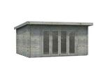 Gartenhaus PALMAKO "Lea", grau, Fußboden im Gartenhaus, ohne Dacheindeckung, Massivholz, Gartenhäuser, Gartenhaus, 14,2 m2, mit Fußboden im Gartenhaus