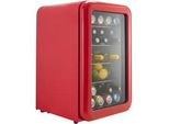 HANSEATIC Getränkekühlschrank HBC115ERRH red, Energieeffizienz: E (A-G), silber (rot), B:55cm H:83,5cm T:55,5cm, Kühlschränke