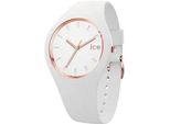 Quarzuhr ICE-WATCH ICE glam - S37 - 3H, weiß, Armbanduhren, Damen, Quarzuhr, Armbanduhr, Damenuhr, Silikonarmband, analog