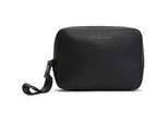 Kulturbeutel TOMMY HILFIGER TH FOUNDATION WASHBAG, Gr. B/H/T: 21,5cm x 15,5cm x 7cm, schwarz, Lederimitat, Taschen Kulturbeutel, Unisex Kosmetikbeutel, Minibag mit Handschlaufe