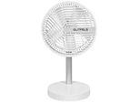 Tischventilator GUTFELS »VENTI 3020 R«, weiß, B:20,4cm H:36cm T:18,7cm, Ventilatoren, bis zu 10 h Akkulaufzeit, Ø 20 cm, 4 Stufen, leise, modernes Design