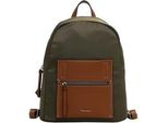 Rucksack TAMARIS Rucksack TAS Fabrizia, Damen, Gr. B/H/T: 29cm x 34cm x 13cm, grün (oliv 960), Polyester, Rucksäcke Rucksack