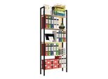 BüCherregal Vcm "Holz Metall Stand Regal BüRo BüCher Flakos 5Fach", Braun (Honig, Eiche), B:62Cm T:24Cm, Regale, BüCherregal