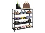 Schuhregal Vcm "Metall Holz Schuhregal Schuhablage 4 FäCher Taliro", Weiß, B:90Cm T:30Cm, Regale, Schuhregal