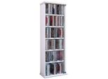 Media-Regal Vcm "Holz Cd Dvd Stand Regal Schrank Vetro GlastüR", Weiß, B:31Cm T:18Cm, Regale