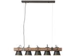 Brilliant Pendelleuchte "Decca", Schwarz (Schwarz Stahl), 5, H: 115Cm, 1 Stk., Leuchten, HäNgelampe 5Flg Schwarz Stahl, Pendelleuchte