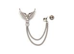 Brosche Firetti "Schmuck Geschenk Ansteckschmuck Gliederkette FlüGel Glitzernd", Weiß (Silberfarben,,, Kristallweiß, Kristallweiß), Broschen, Damen, Metall, Brosche, Mit Glasstein