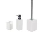 Badaccessoire-Set KLEINE WOLKE Flash, weiß (schneeweiß), Stein, Badaccessoires-Sets