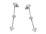 Paar Ohrstecker Firetti "Schmuck Geschenk Silber 925 Ohrschmuck Ohrringe Herzen", Silberfarben, Kristallweiß, Kristallweiß, Ohrringe, Damen, Silber 925 (Sterlingsilber), Mit Zirkonia (Synth.)