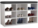 Schuhregal Vcm "Holz Regal Schuhschrank Schuhregal Hinsol Xs", Weiß, B:80Cm T:30Cm, Regale, Schuhregal